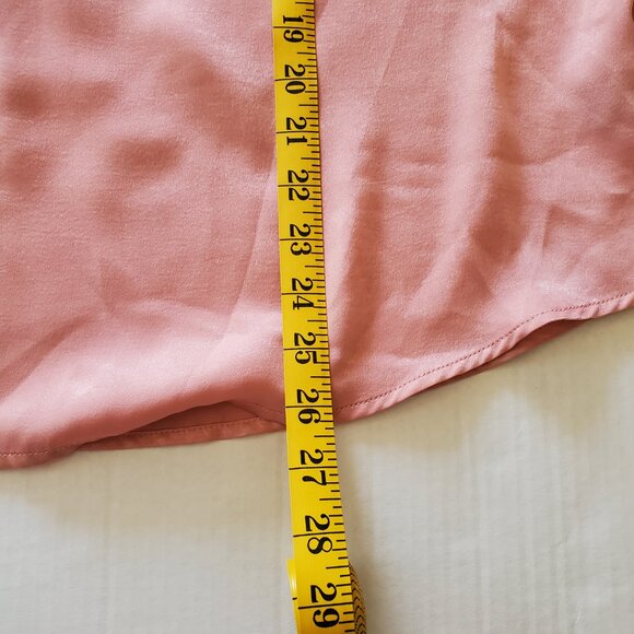 Worthington Dusty Rose Tie Neck Wing Cuff Blouse Large - Picture 14 of 14